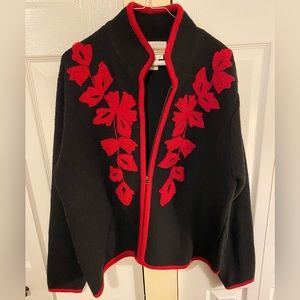 Coldwater Creek 100% wool zip cardigan. Size Large